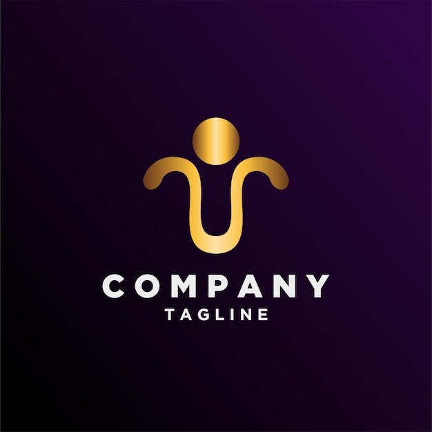 People logo luxury gradient design illustration