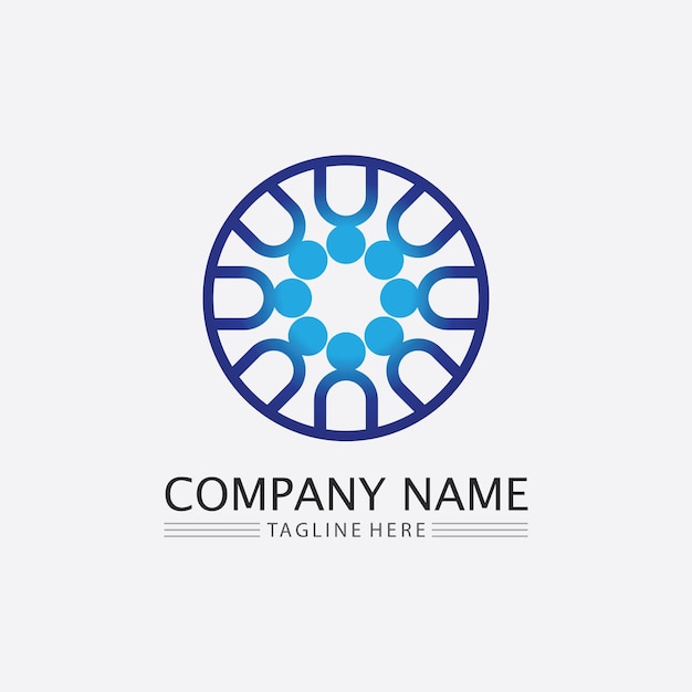 人々のロゴチーム成功する人々の仕事グループとコミュニティグループ会社とビジネスのロゴベクトルとデザインケアファミリーアイコン成功するロゴ