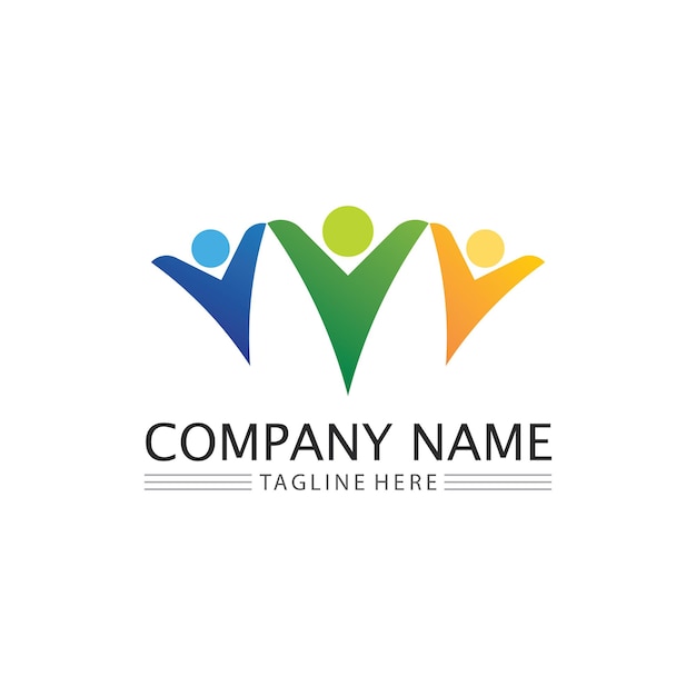 People logo, Team, Succes people work, Group and Community, Group Company and Business logo vector and design Care, Family icon Succes logo