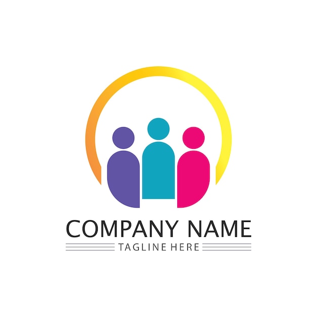 People logo, Team, Succes people work, Group and Community, Group Company and Business logo vector and design Care, Family icon Succes logo