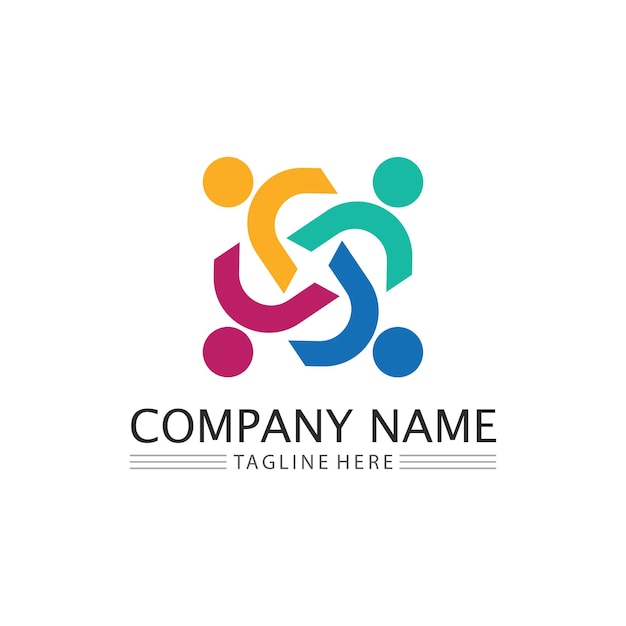 People logo, Team, Succes people work, Group and Community, Group Company and Business logo vector and design Care, Family icon Succes logo