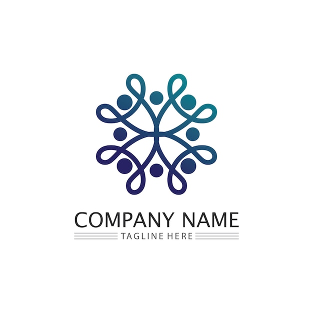 People logo Team Succes people work Group and Community Group Company and Business logo vector and design Care Family icon Succes logo