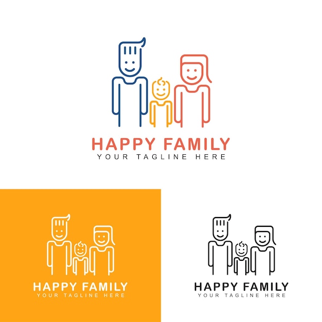 Vector people logo vector design template family icon line art family logo