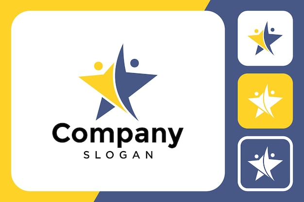 people logo with star shape