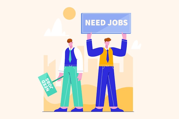 Vector people looking for job vacancies illustration