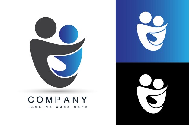 Vettore concetto di design del logo people love and care