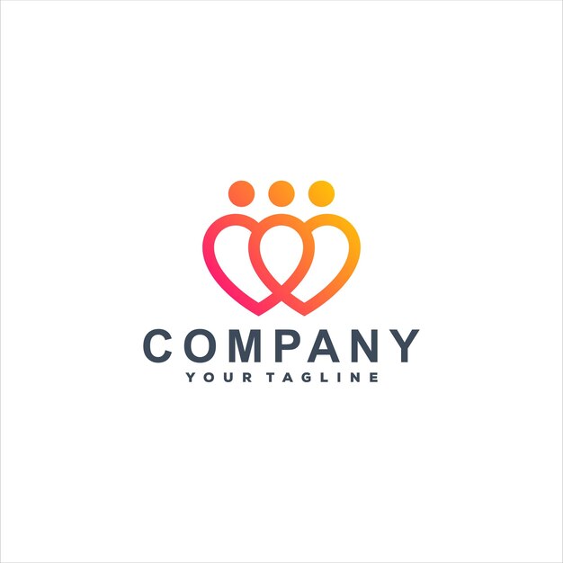 Vector people love gradient logo template