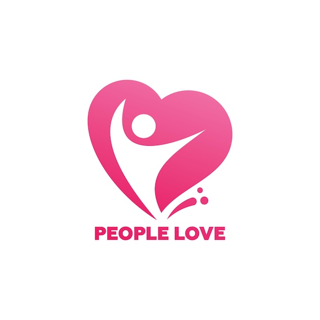 People Love Logo Template Design Vector, Emblem, Design Concept, Creative Symbol, Icon