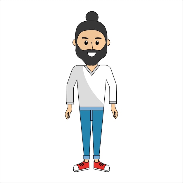 Vector people, man with casual cloth avatar icon