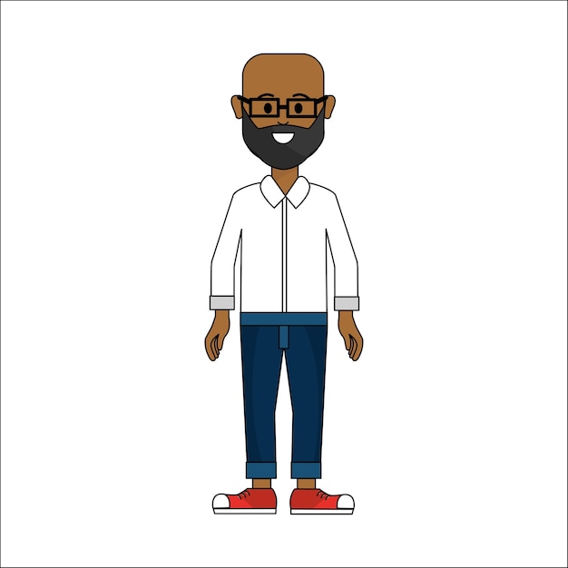 people, man with casual cloth with glasses avatar icon