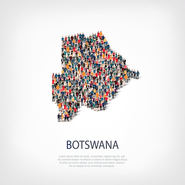 La gente mappa paese botswana