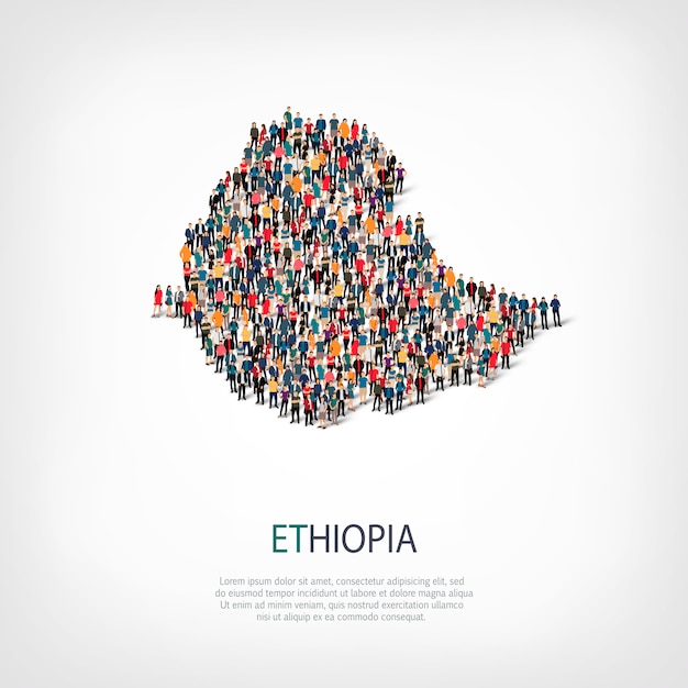 Люди на карте страны эфиопия