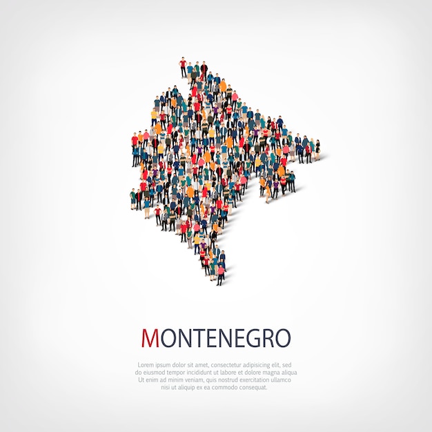 People map country montenegro