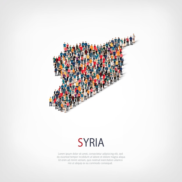 La gente mappa paese siria