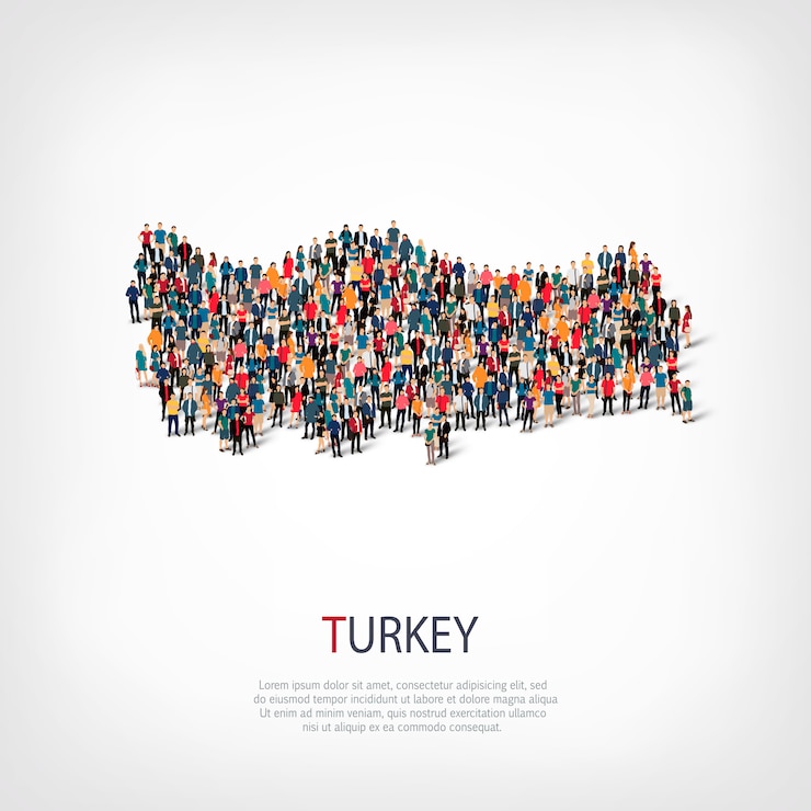 Vector people map country turkey