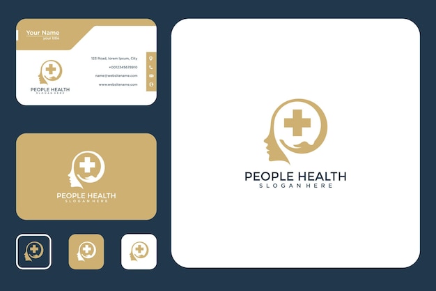 Люди медицинский дизайн логотипа и визитная карточка
