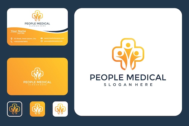 people medical logo design and business card