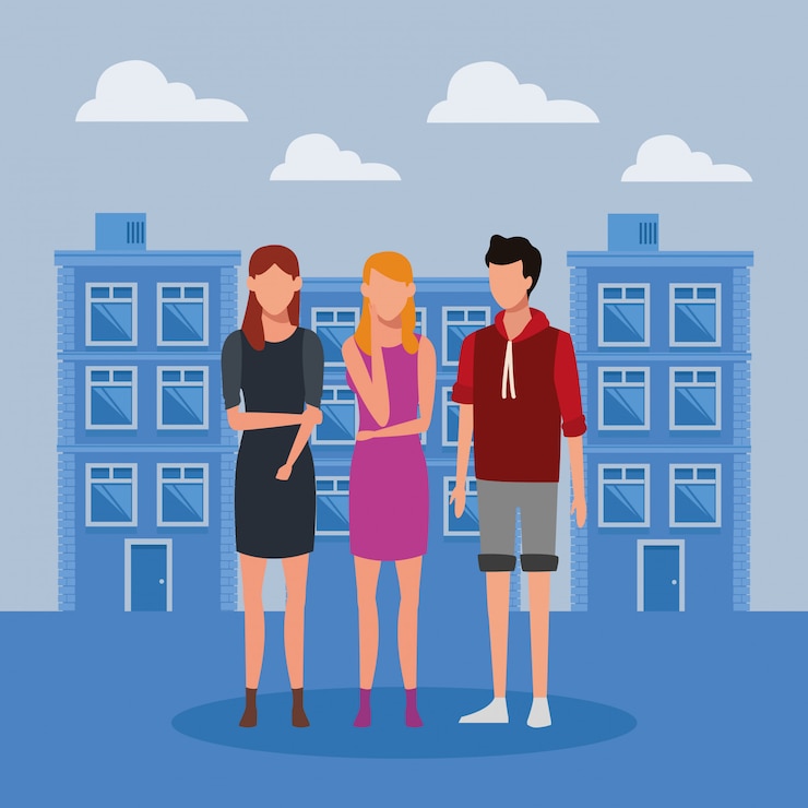 Vector people meeting cartoon