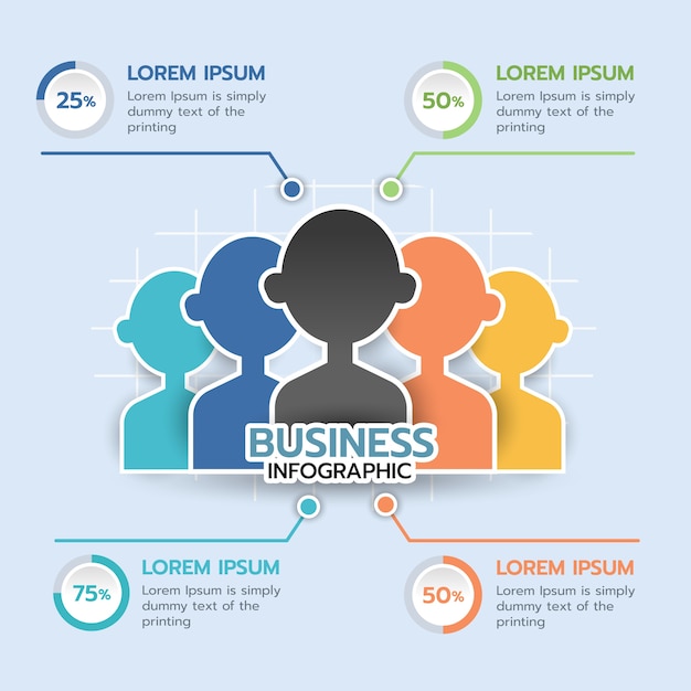 사람들이 현대 Infographic 요소. 사업 관리 개념입니다.