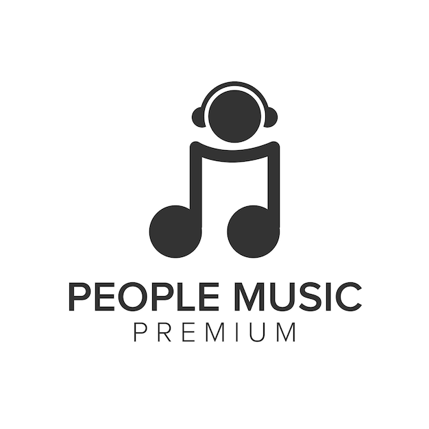 人々の音楽ロゴアイコンベクトルテンプレート