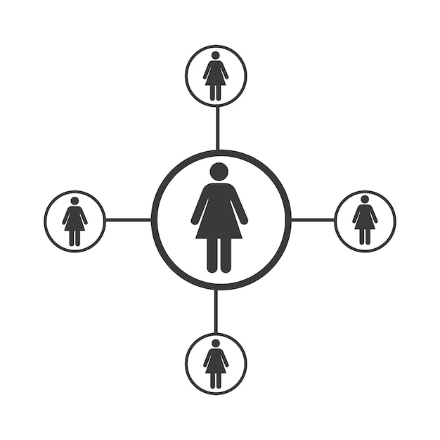 People Network en sociaal pictogram ontwerpsjabloon