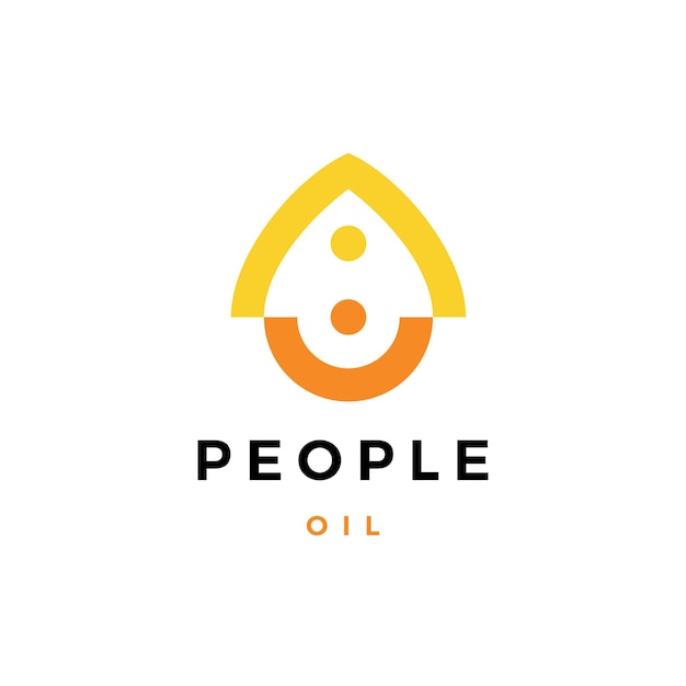 Illustrazione dell'icona di vettore del logo della goccia di olio della gente