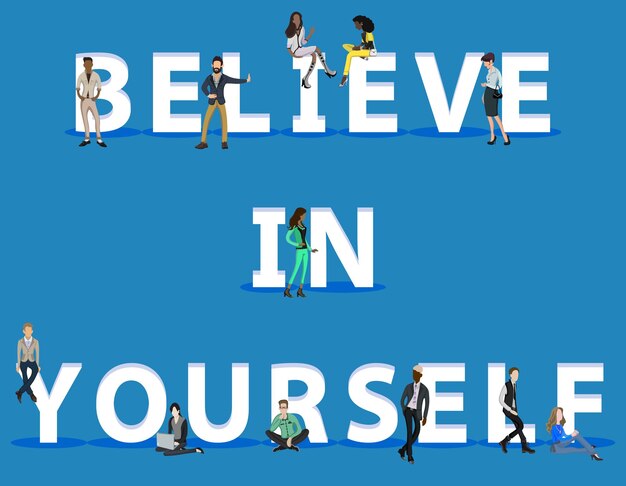 ベクトル believe in yourself for web mobile app のユーザー