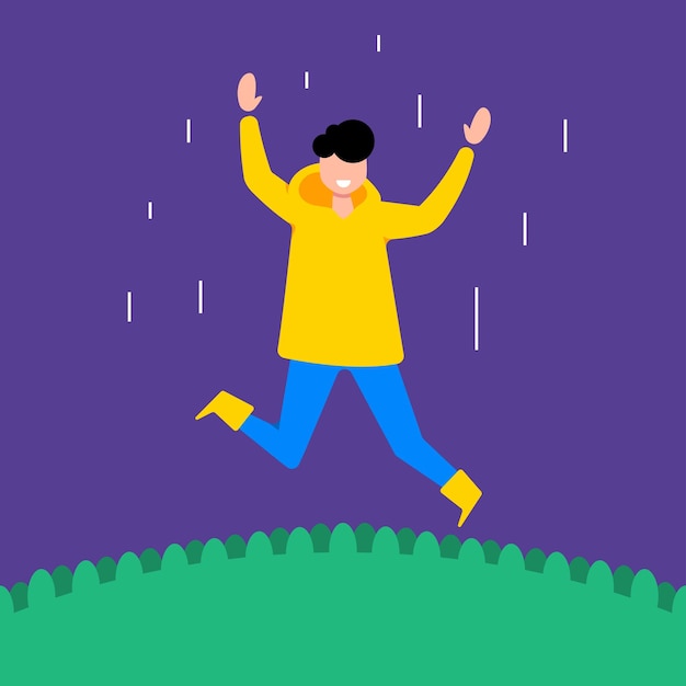 ベクトル 雨の日の人々 フラットなデザイン キャラ イラスト