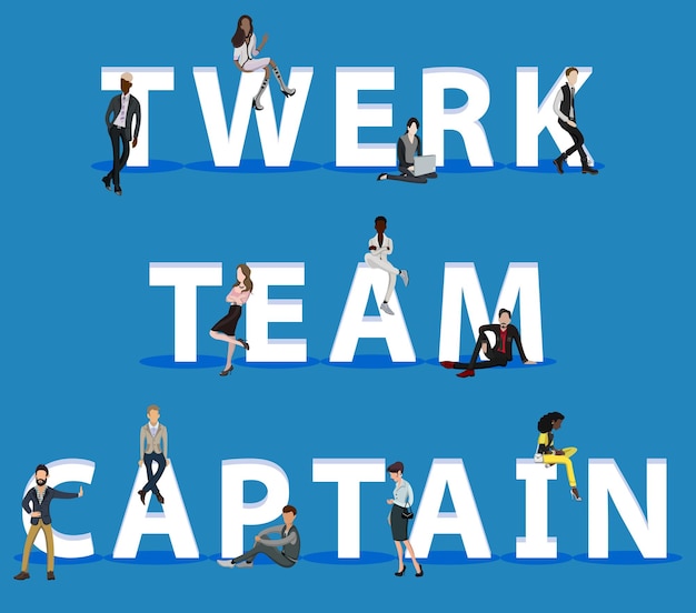 ベクトル web mobile app の twerk チーム キャプテンのメンバー