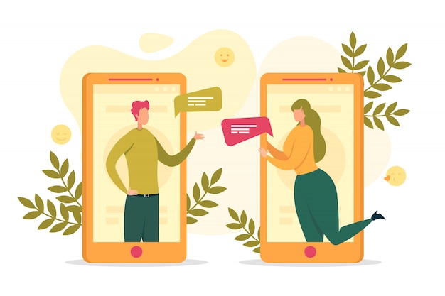 People Online Communication illustration