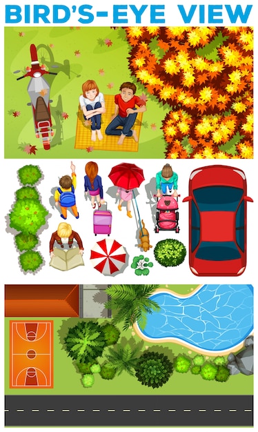 Vector people in the park  illustration