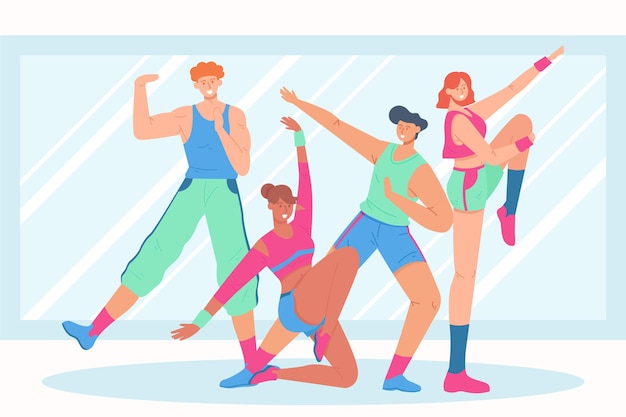 people participating together in a fitness dance class