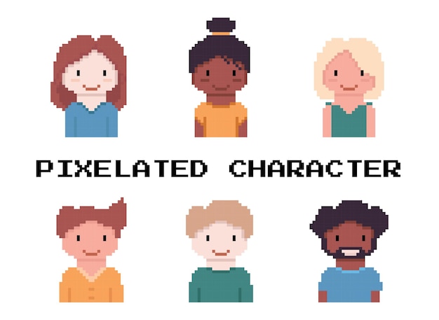 People pixel art illustration icon 8bit