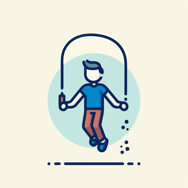 People playing jump rope vector illustration