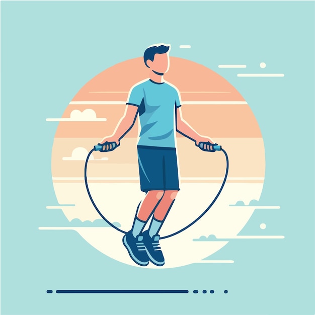 people playing jump rope vector illustration