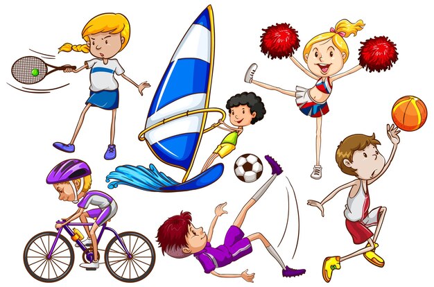 Vector people playing various sport set