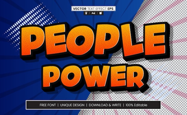 People Power 3D Text Effect Fully Editable