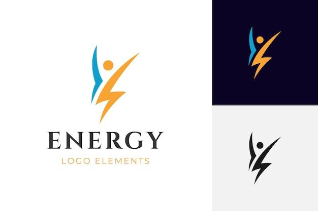 people power energy logo icon design graphic symbol for health electric vector logo illustration