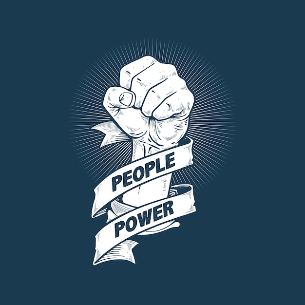 Vector people power revolution art design