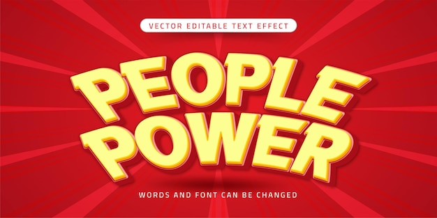 People power text 3D-stijl bewerkbaar teksteffect
