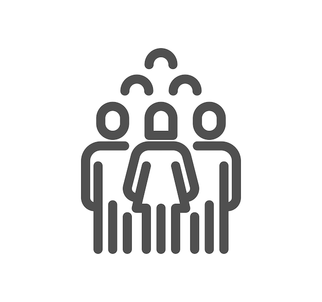 人々に関連するアイコンの概要と線形ベクトル