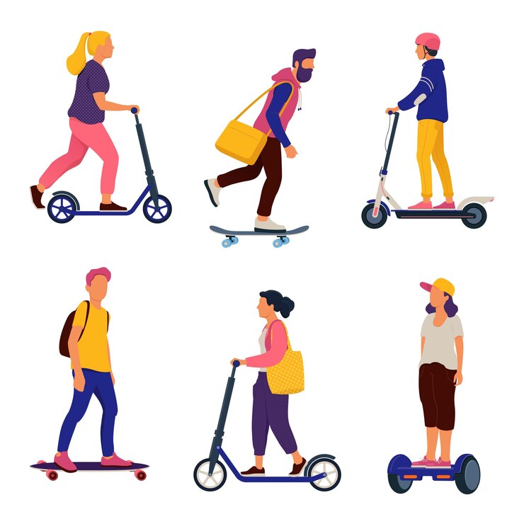 Vector パーソナルトランスポーターに乗る人ベクトルイラスト