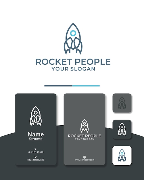 People rocket business logo design vector