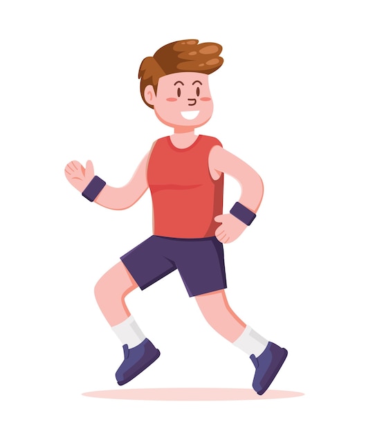 Persone che eseguono jogging esercizio e atleta illustrazione vettoriale