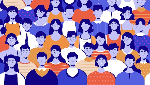 Vector people seamless illustration