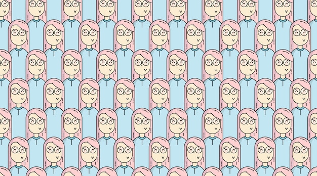 People seamless pattern background