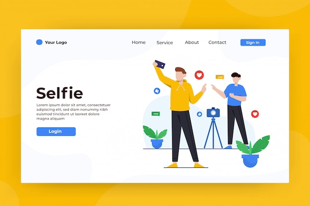 People selfie landing page