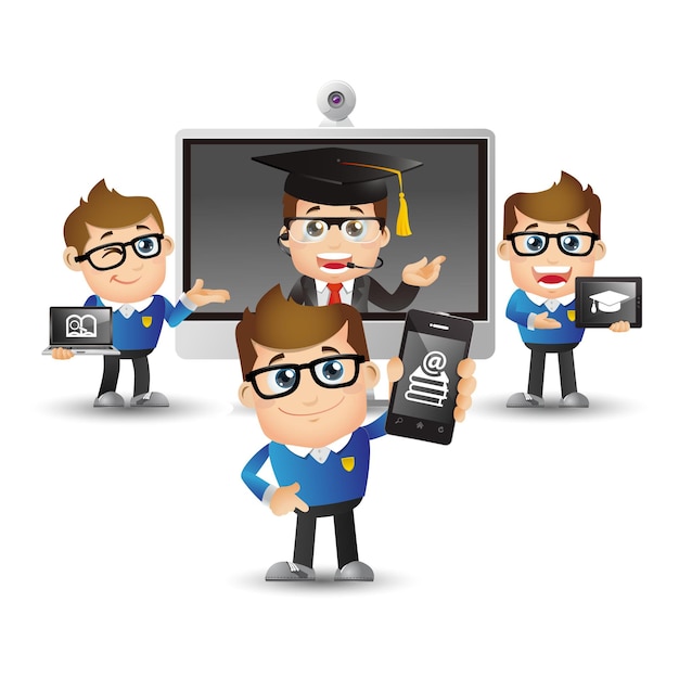 People set  elearning concept