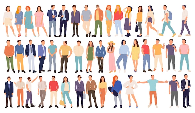 Vector people set flat design isolated vector