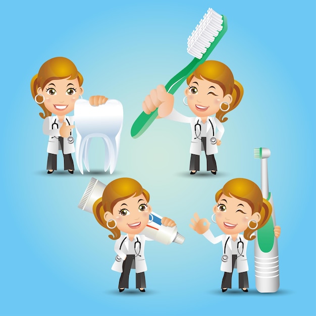 Vector people set  profession  dentist